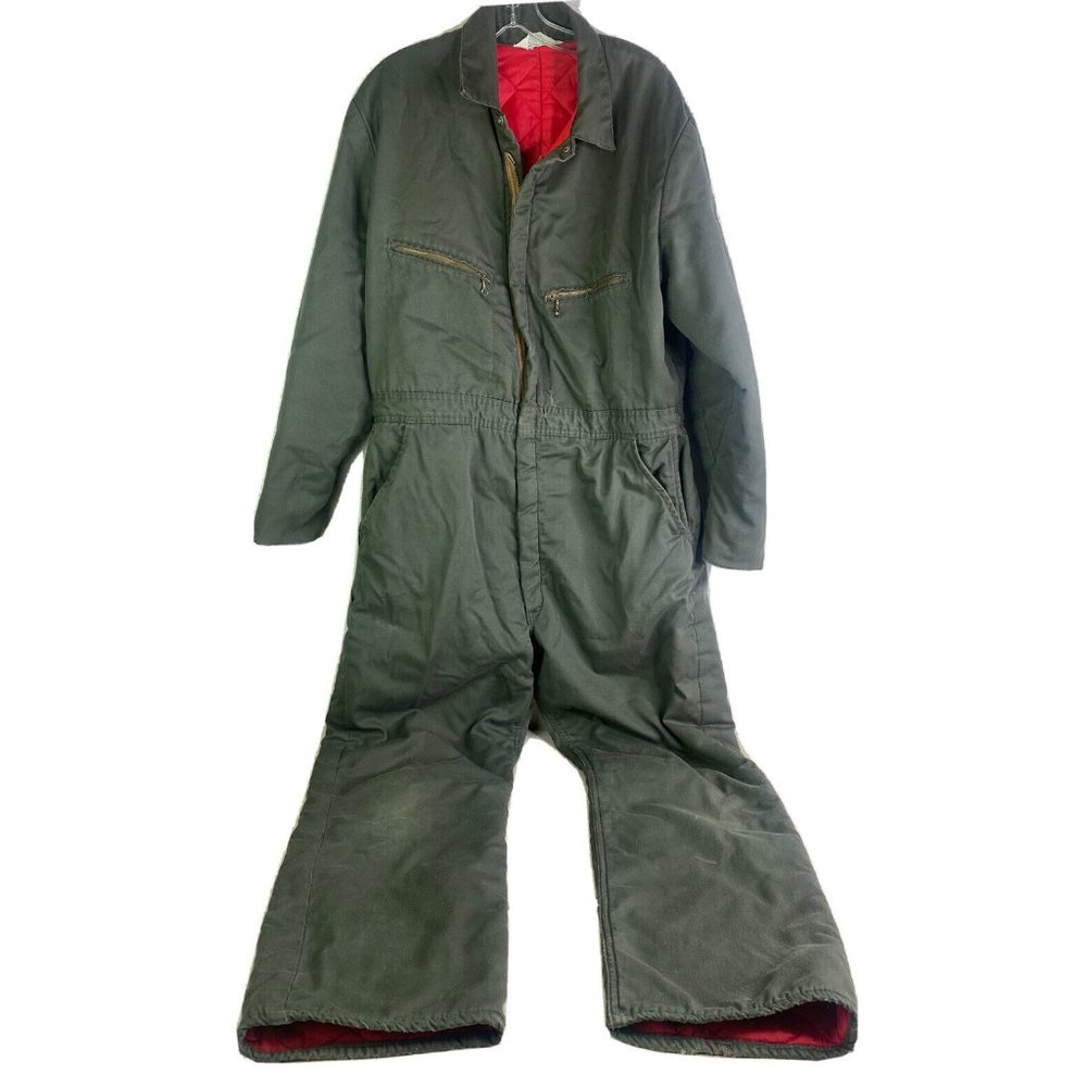 Vintage Key Imperial Men XL-(See Measure 36x28.5) Quilted Insulated Coveralls